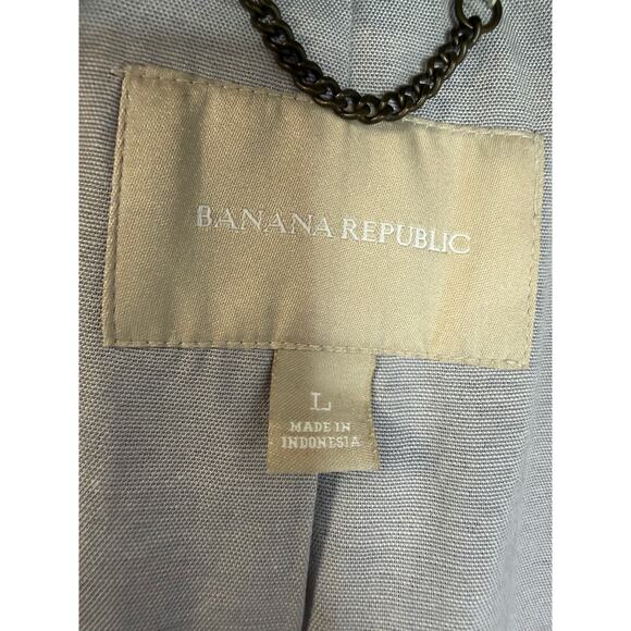 Banana Republic Women's Utility Safari Military Anorak Jacket Hooded Sz L Green - Picture 9 of 12